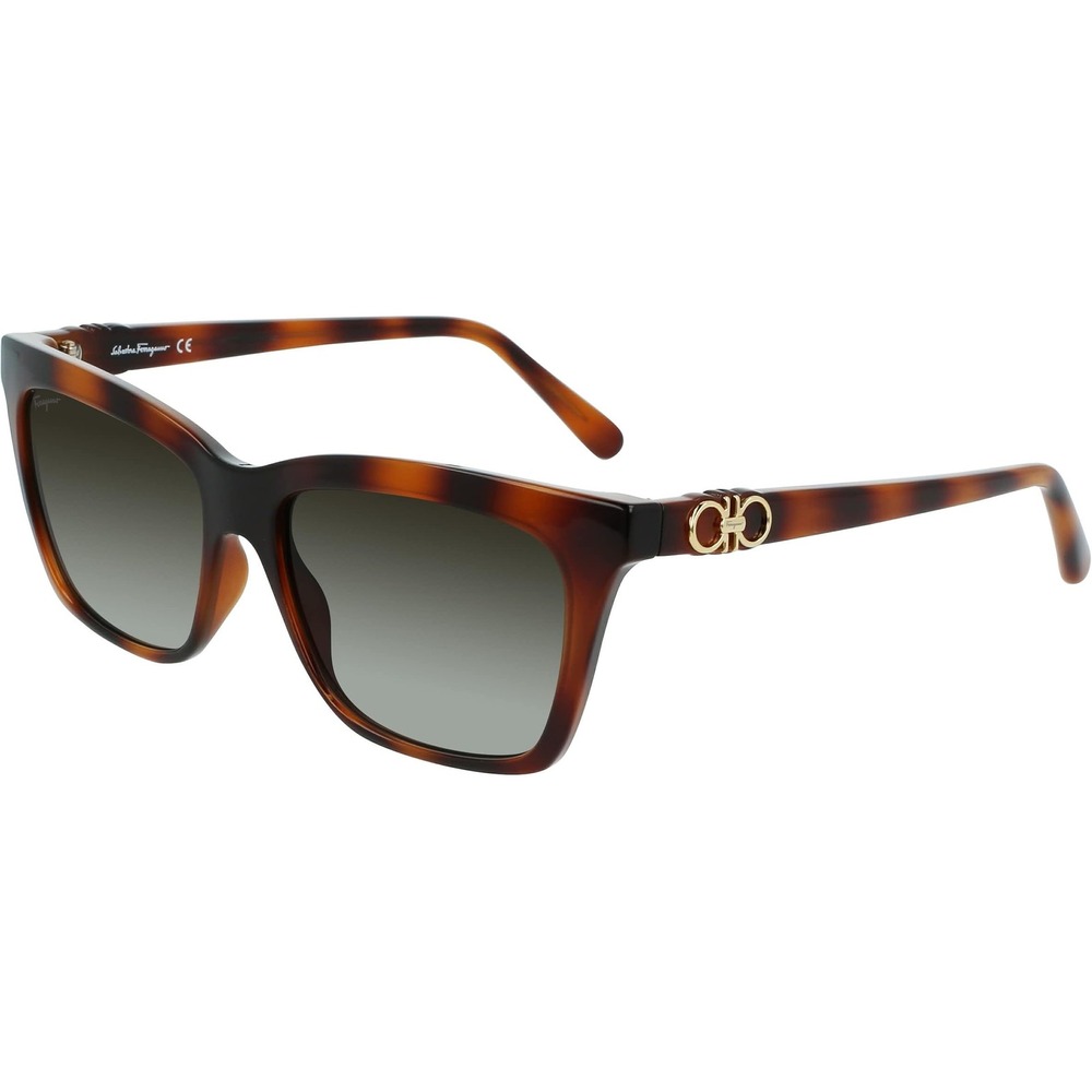 Salvatore Ferragamo SF1027S Tortoise Square Gancini Sunglasses 214 New‎